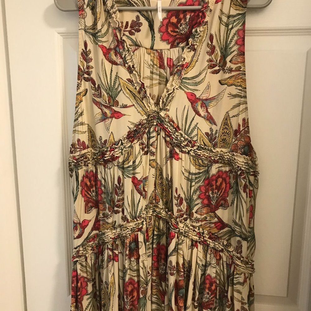 Free People bird and floral tiered tunic